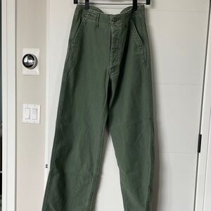 MOTHER Women's Wide Leg Green Pants